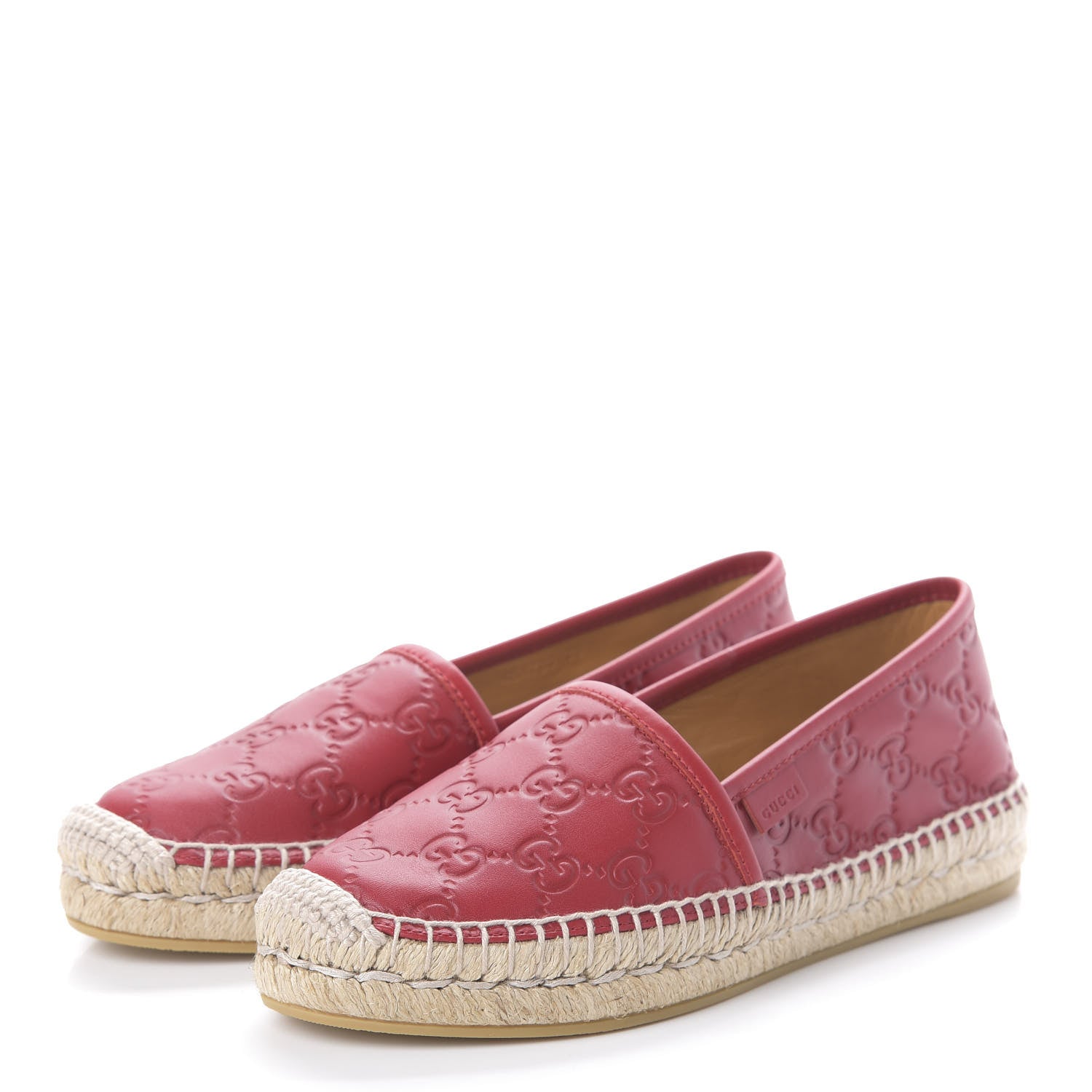 Gucci Guccissima Signature Espadrilles 35 Hibiscus Red 3 of 7