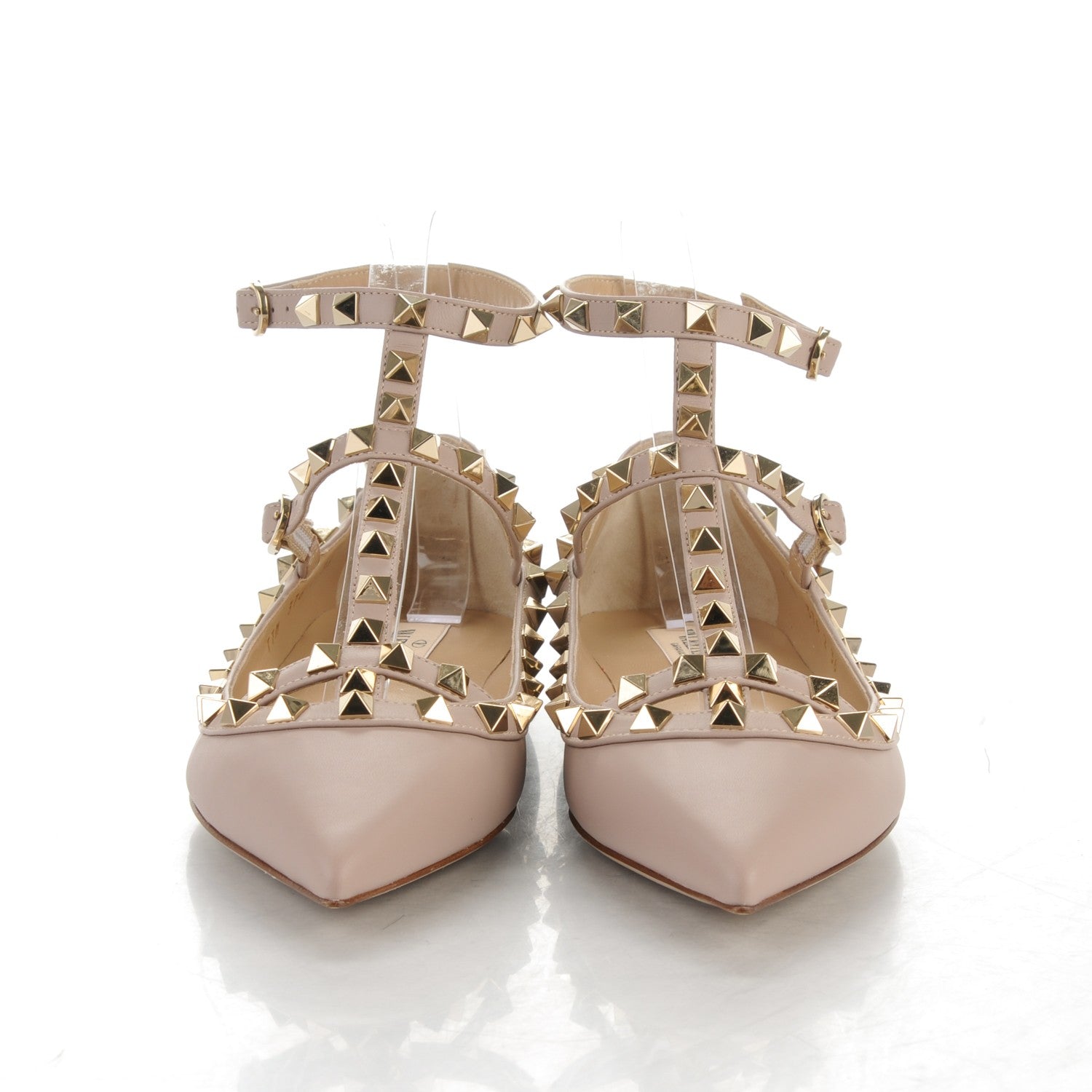 Valentino Garavani Nappa Rockstud Cage Ballerina Flats 36 Poudre 2 of 7