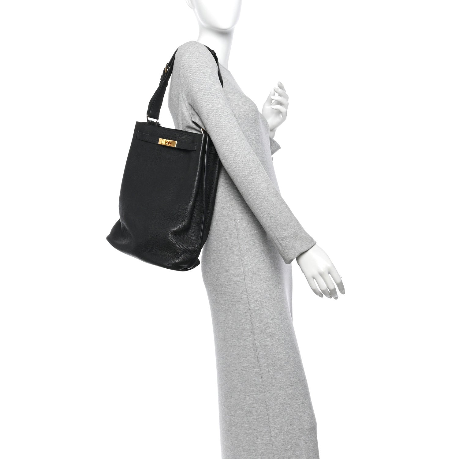 Hermes Taurillon Clemence So Kelly 26 Black 2 of 14