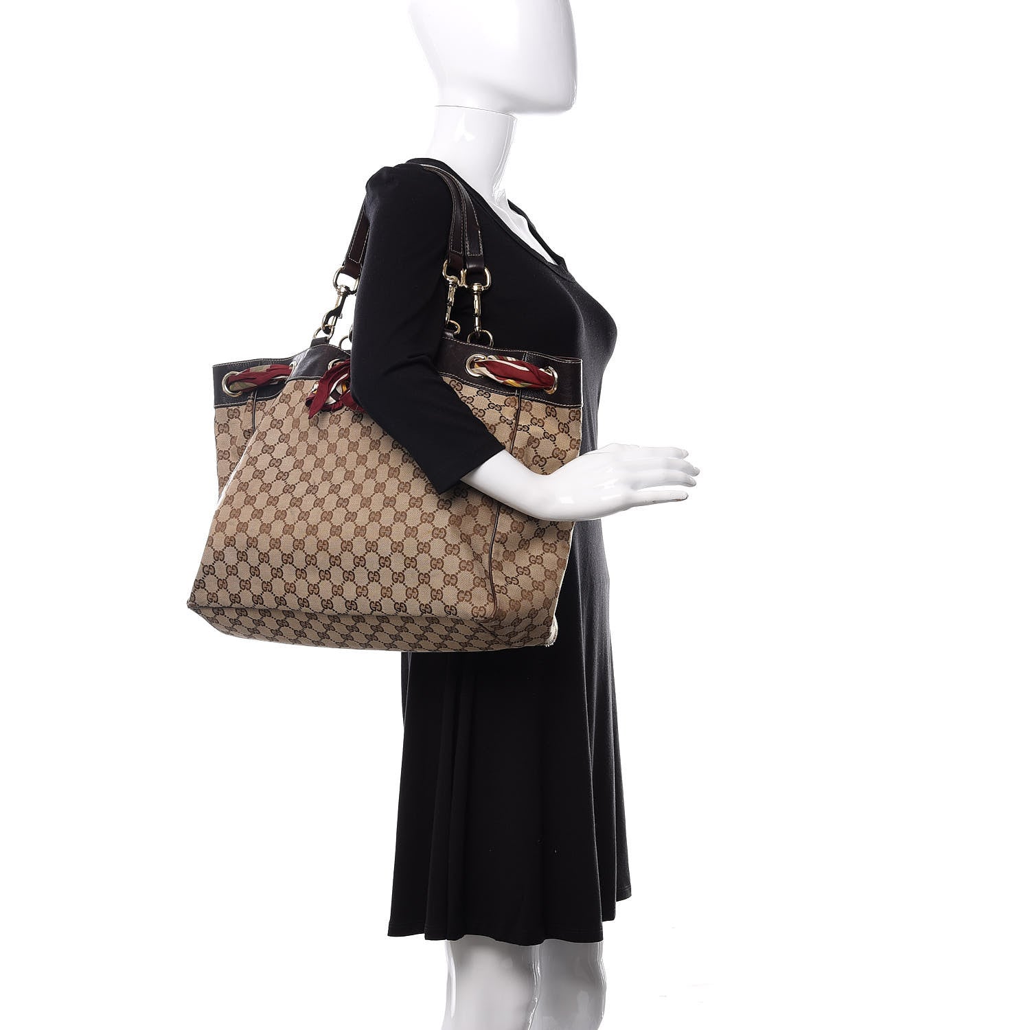 Gucci Monogram Large Positano Tote Brown 2 of 12