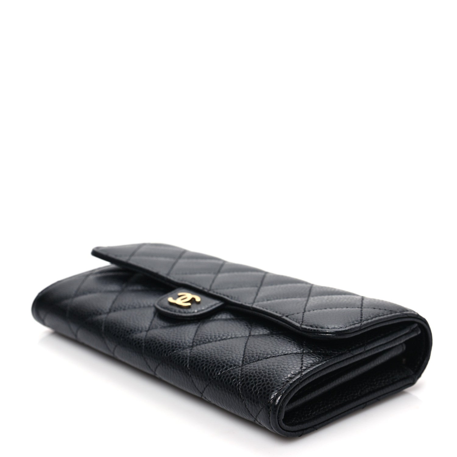 Chanel Caviar Quilted Long Flap Wallet Black 9 of 9