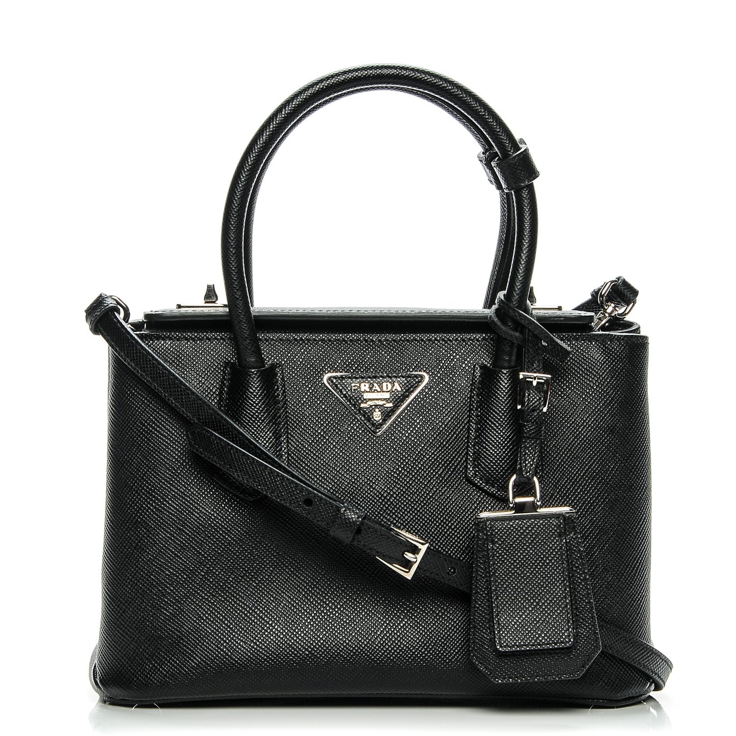 Saffiano Cuir Small Twin Tote Nero Black