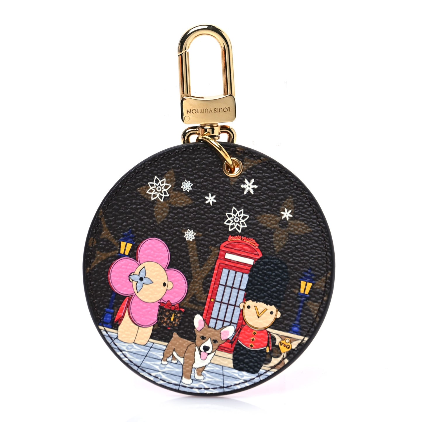 Monogram 2021 Christmas Animation London Bag Charm Key Ring Red