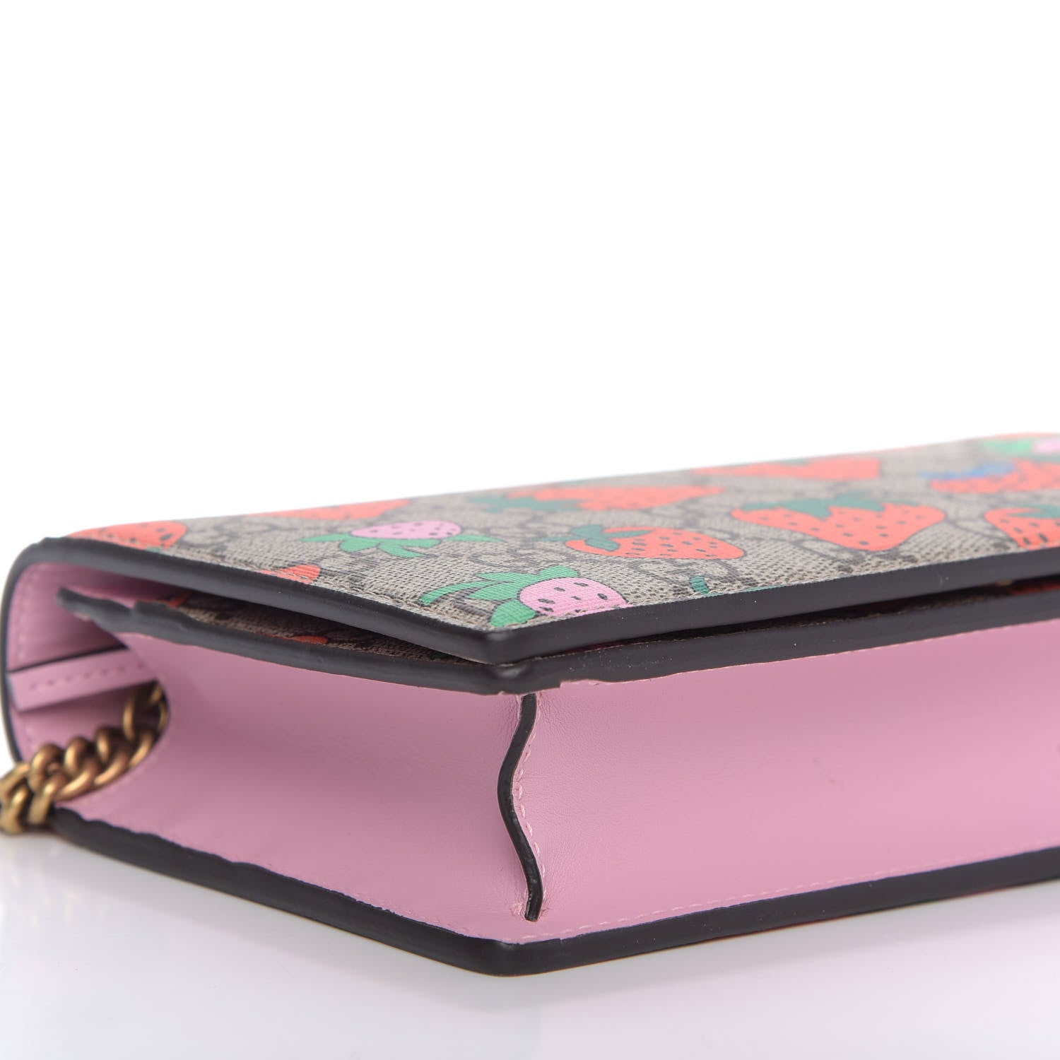 Gucci GG Supreme Monogram Strawberry Chain Wallet 7 of 9