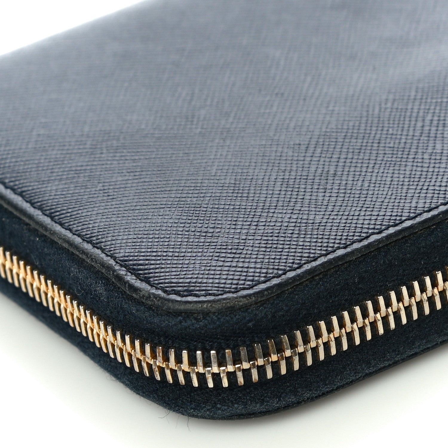 Prada Saffiano Metal Zip Around Wallet Baltico 10 of 15