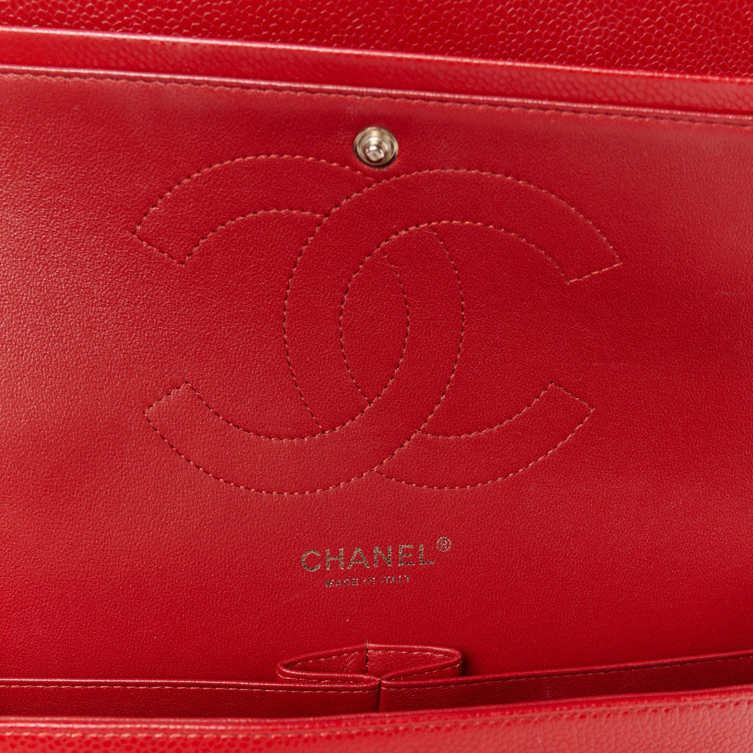 Chanel Caviar Quilted Jumbo Double Flap Red 6 of 11