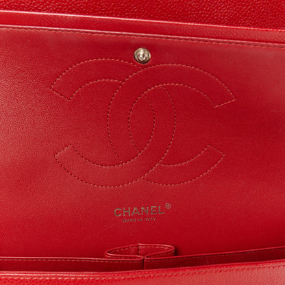 Chanel Caviar Quilted Jumbo Double Flap Red 6 of 11