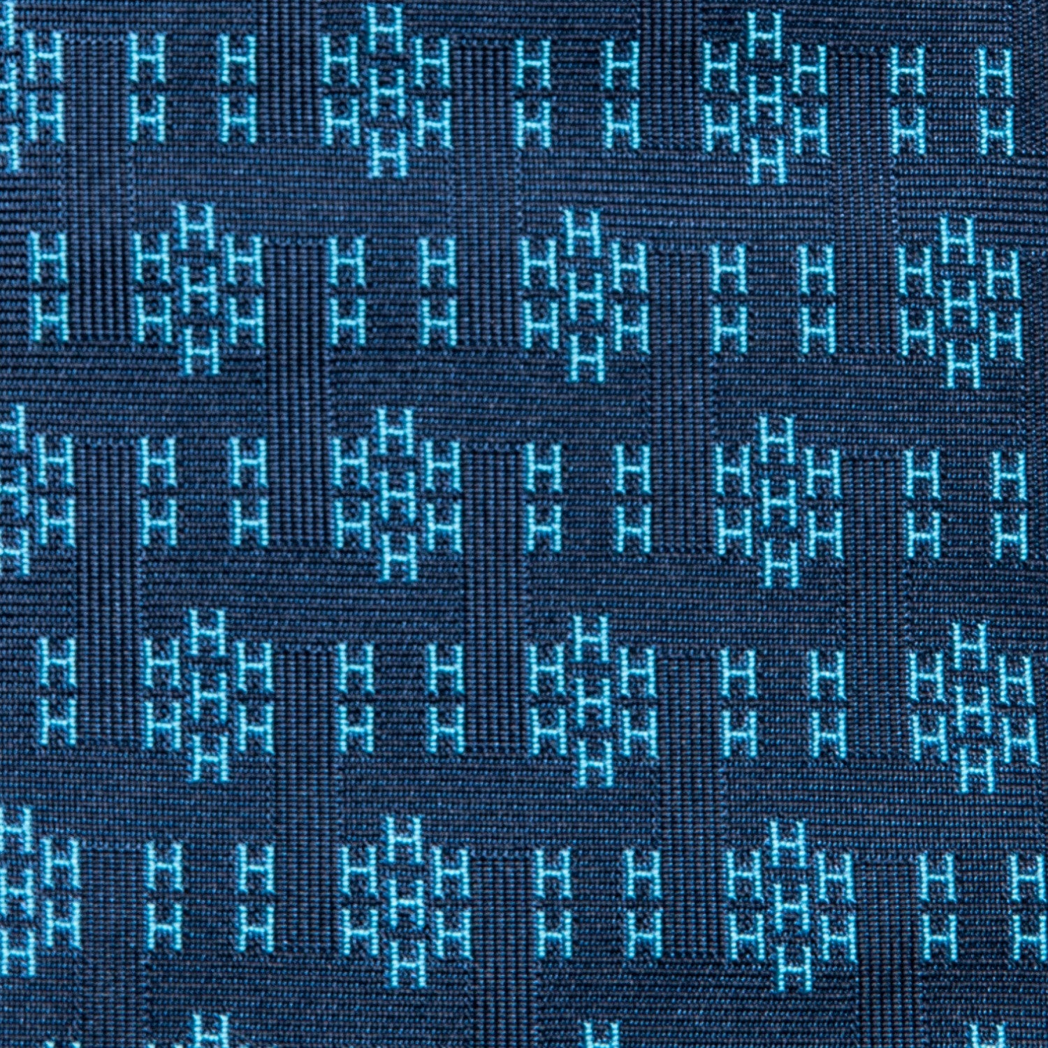 Hermes Woven Silk Mens Neck Tie Bleu 3 of 5