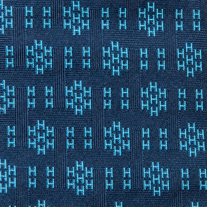 Hermes Woven Silk Mens Neck Tie Bleu 3 of 5
