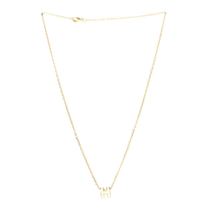 Hermes Lacquered Gold Mini Pop H Pendant Necklace White 2 of 4