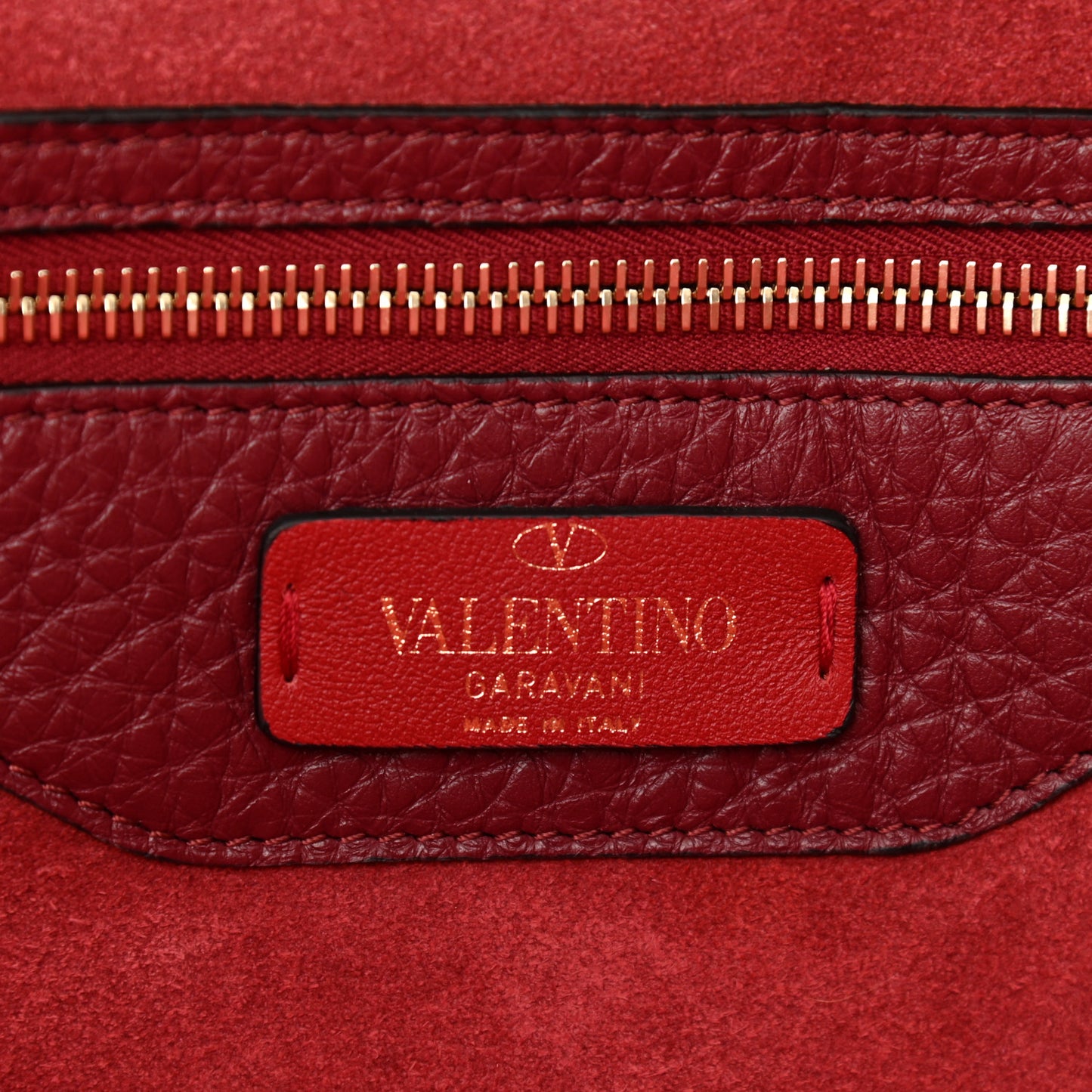 Grained Calfskin Rockstud Shoulder Tote Cerise