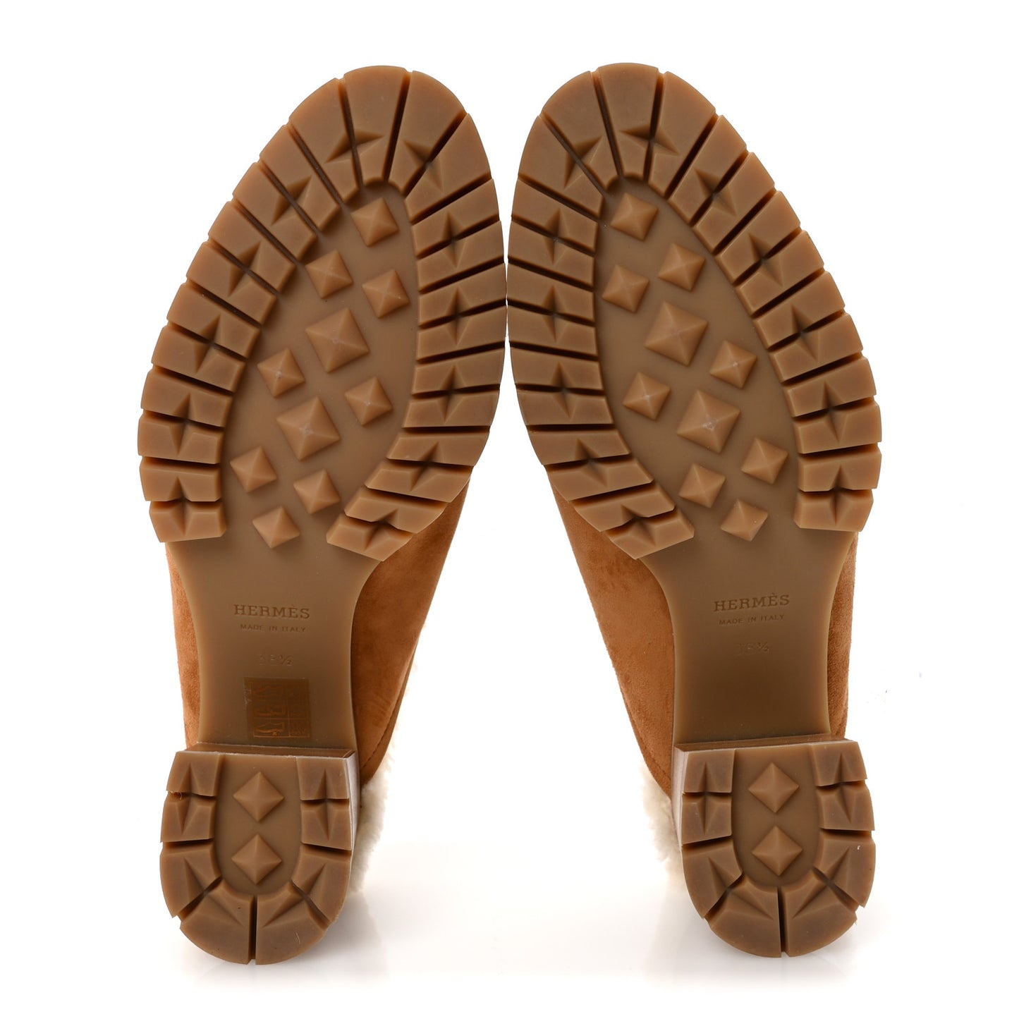 Suede Goatskin Woolskin Flore 60 Mules 38.5 Brun Amourette Ecru