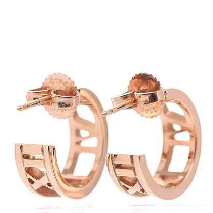 Tiffany 18K Rose Gold Mini Atlas Hoop Earrings 3 of 4