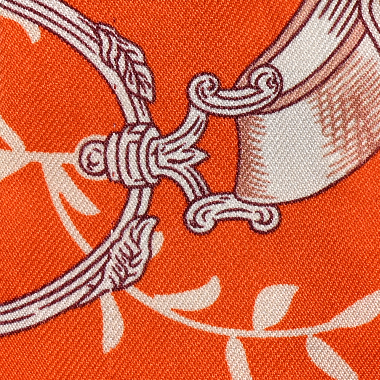 Hermes Silk Etriers Remix Twilly Orange Creme Beige 5 of 7
