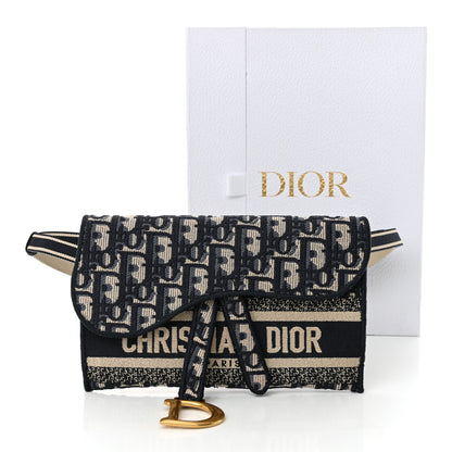 Christian Dior Oblique Slim Saddle Pouch Blue 12 of 12