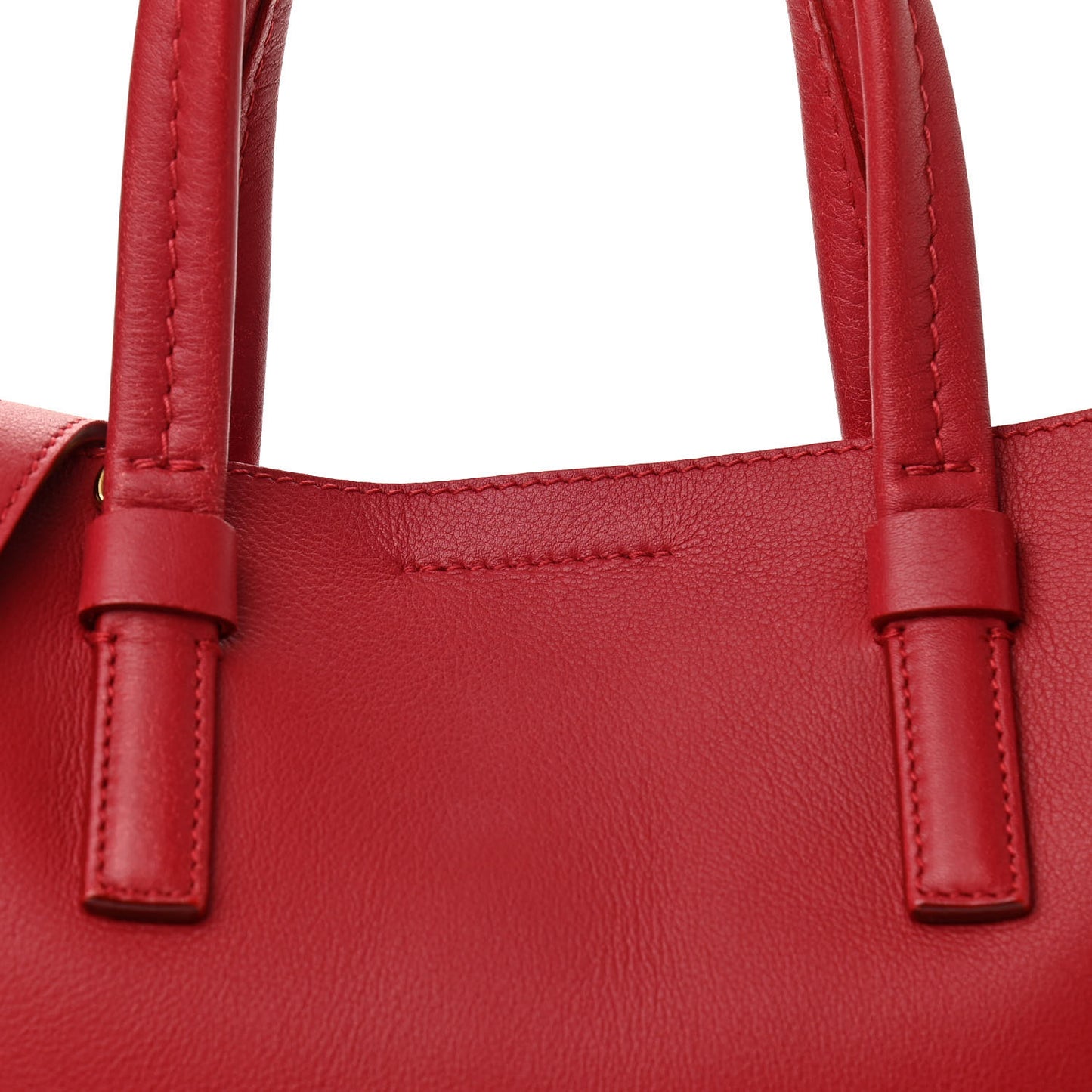 Calfskin Satchel Red