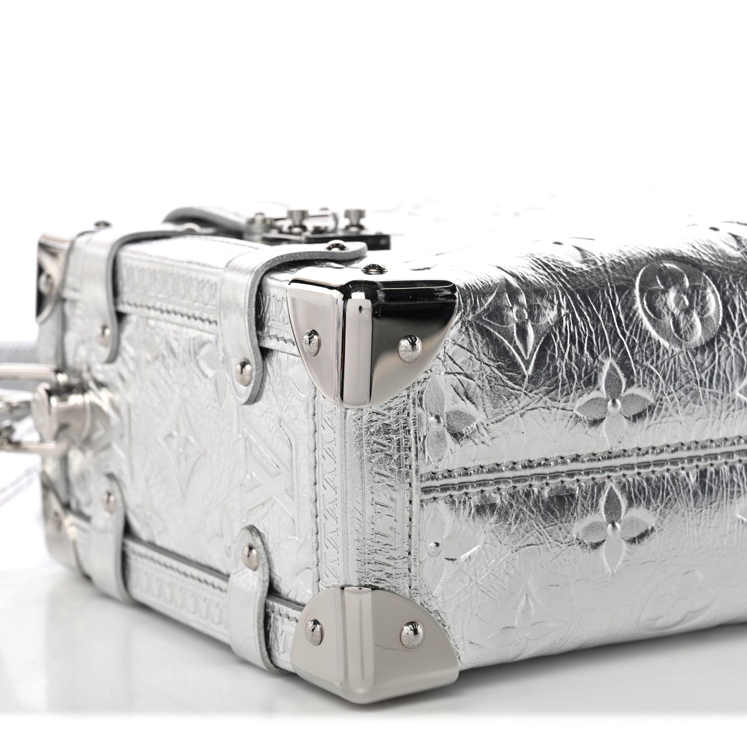 Louis Vuitton Calfskin Monogram Miroir LV Ski Side Trunk MM Silver 8 of 10