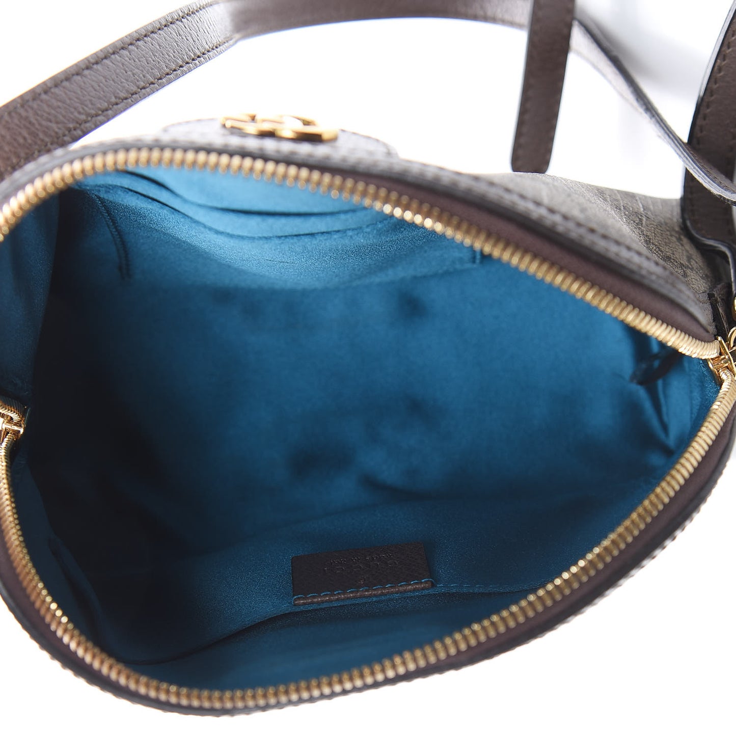 GG Supreme Monogram Textured Dollar Calfskin Web Small Ophidia Dome Shoulder Bag Beige Ebony New Acero