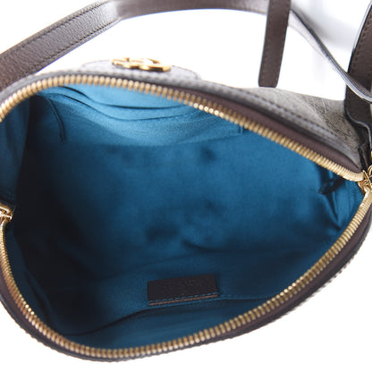 Gucci GG Supreme Monogram Textured Dollar Calfskin Web Small Ophidia Dome Shoulder Bag Beige Ebony New Acero 5 of 12