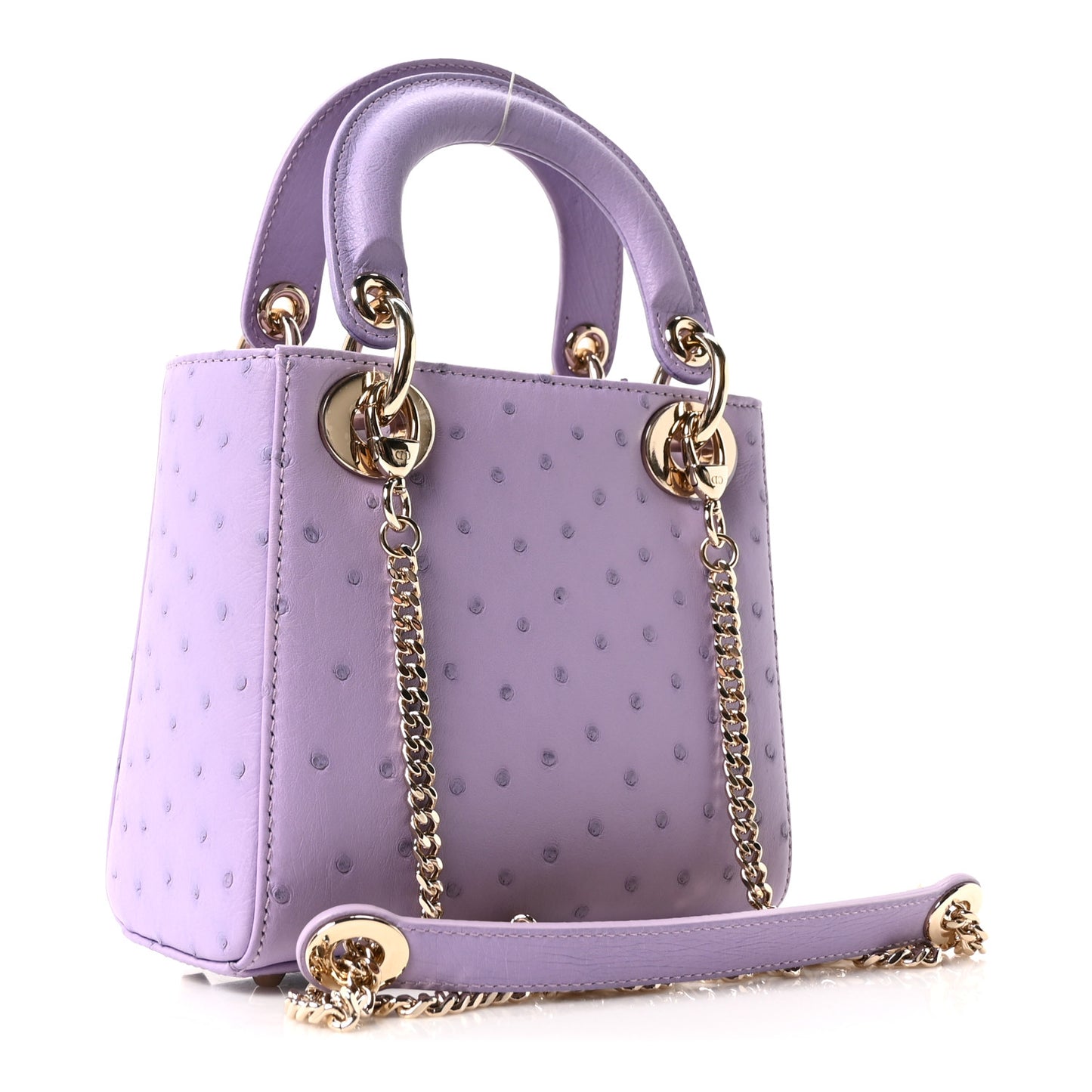 Ostrich Mini Lady Dior Purple