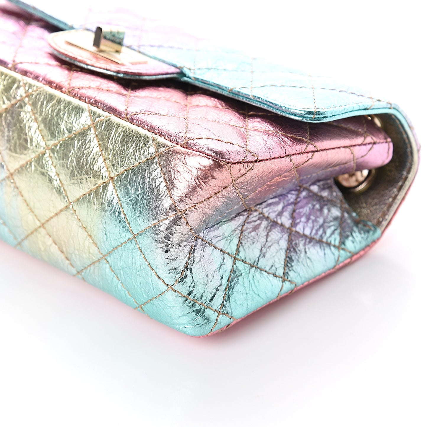 Metallic Goatskin Quilted Mini 2.55 Reissue Flap Multicolor
