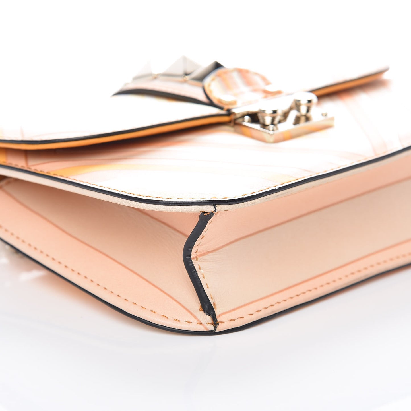 Vitello Native Couture 1975 Small Glam Lock Rockstud Flap Mandarin Sorbet