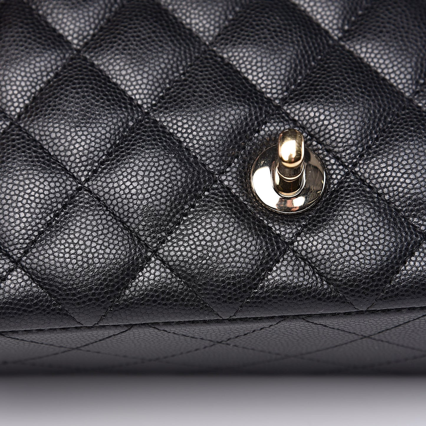 Caviar Quilted Mini Rectangular Flap Black