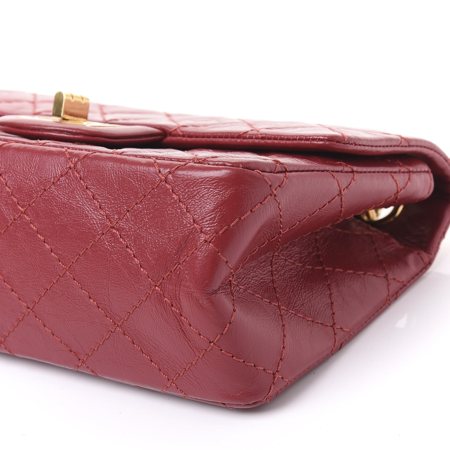 Chanel Aged Calfskin Quilted 2.55 Reissue Mini Flap Red 9 of 10