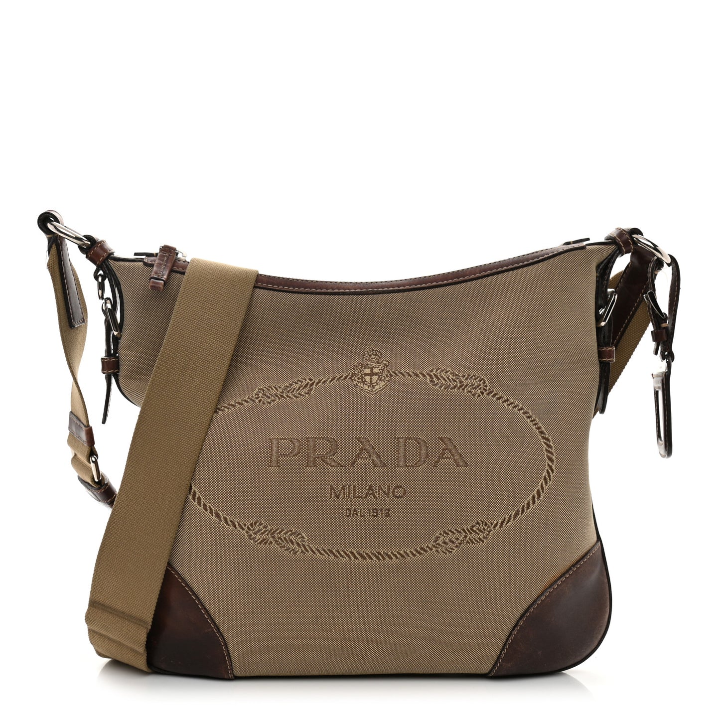 Jacquard Logo Small Flat Messenger Bag Corda Bruciato