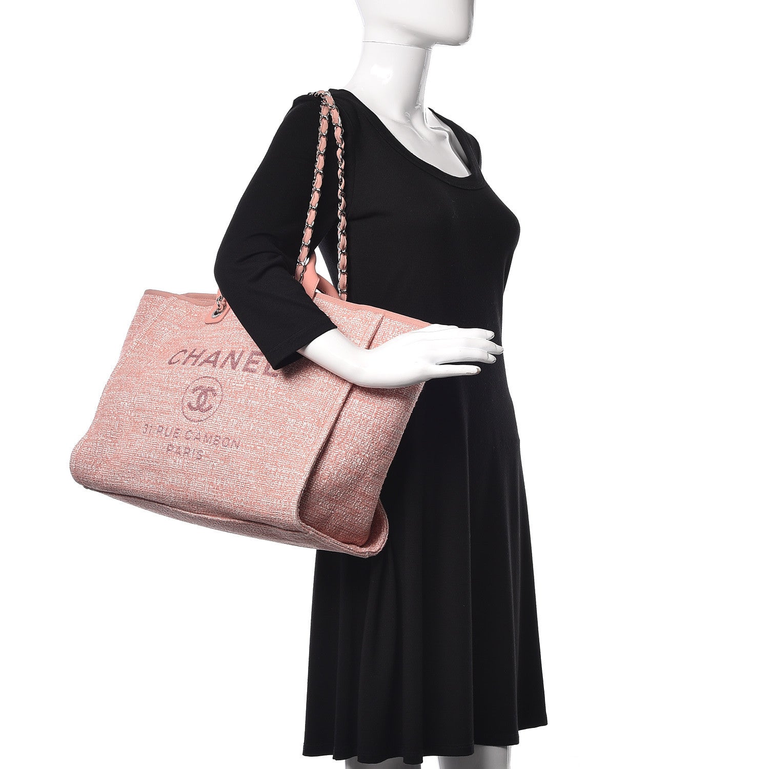 Chanel Canvas Large Deauville Tote Pink 2 of 10