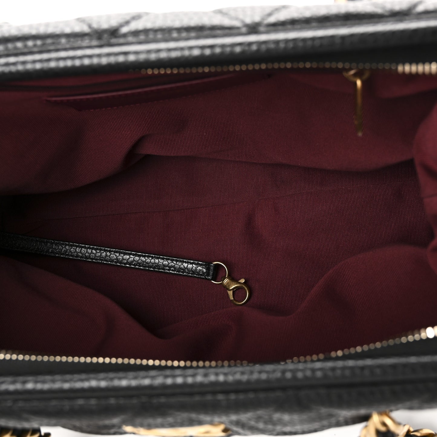 Shiny Caviar Quilted Large Bowling Bag Black Black
