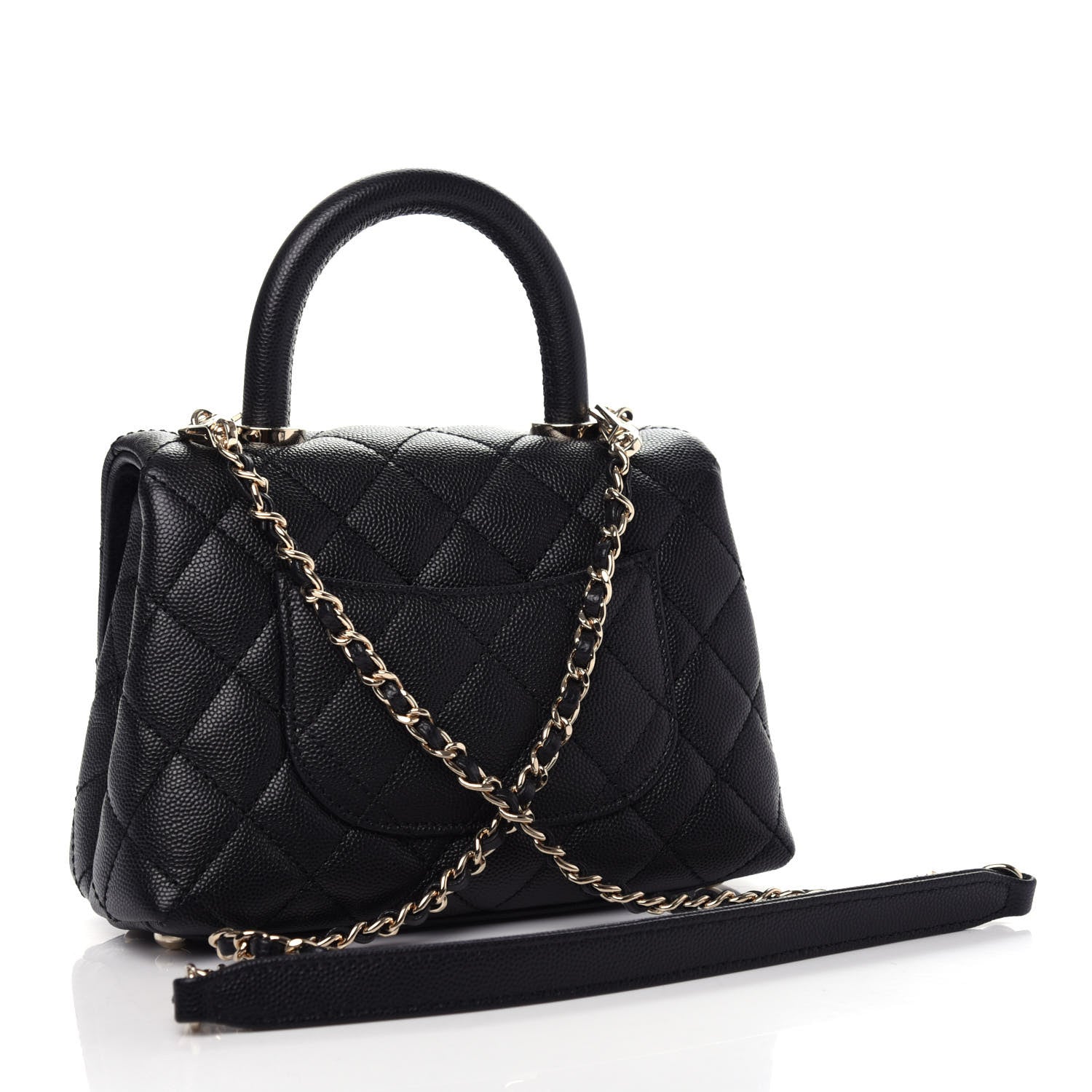 Chanel Caviar Quilted Extra Mini Coco Handle Flap Black 3 of 10