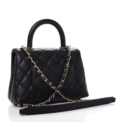 Chanel Caviar Quilted Extra Mini Coco Handle Flap Black 3 of 10