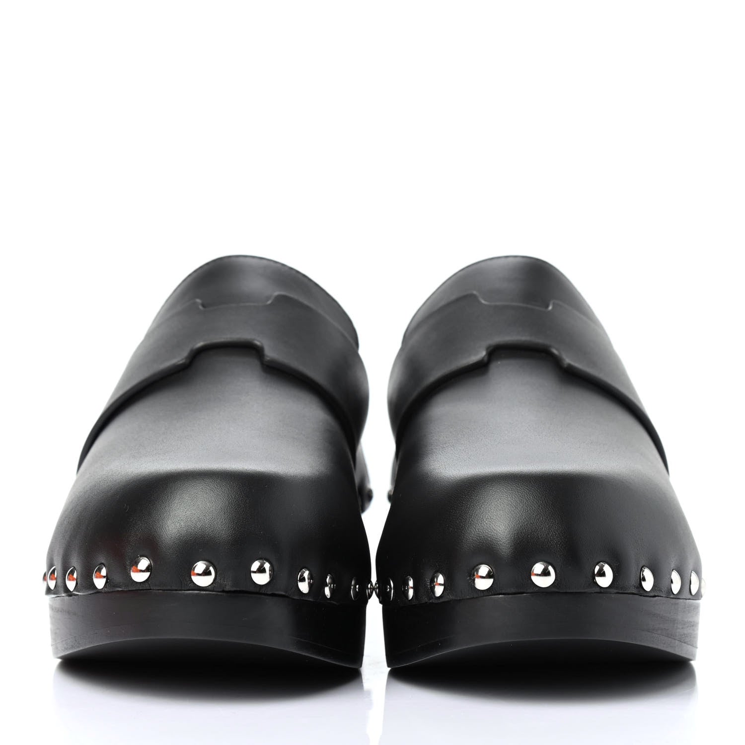 Hermes Calfskin Calya Mules 38 Black 2 of 4