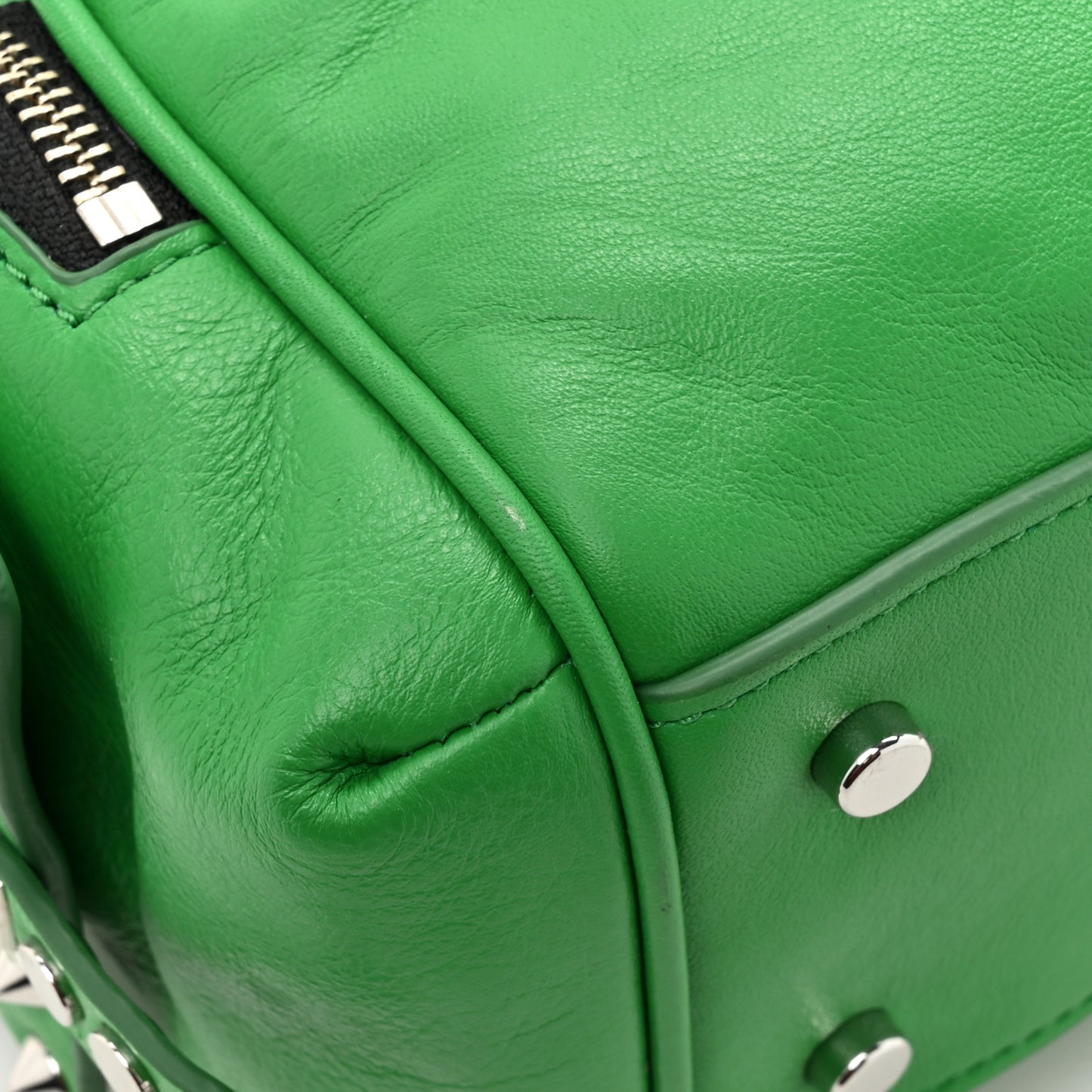 Mini Studded Pushlock Satchel Fern Green