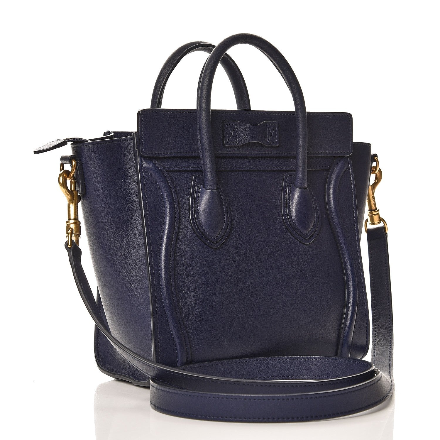 Celine Smooth Calfskin Nano Luggage Navy Blue 3 of 8