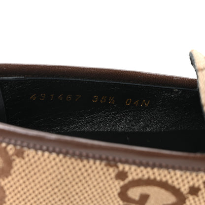 Gucci Monogram Jumbo GG Malaga Kid Horsebit Womens Jordaan Loafers 35.5 Beige Ebony New Acero 9 of 10
