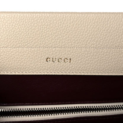 Gucci Grainy Calfskin Small Zumi Top Handle Bag Mystic White 6 of 13