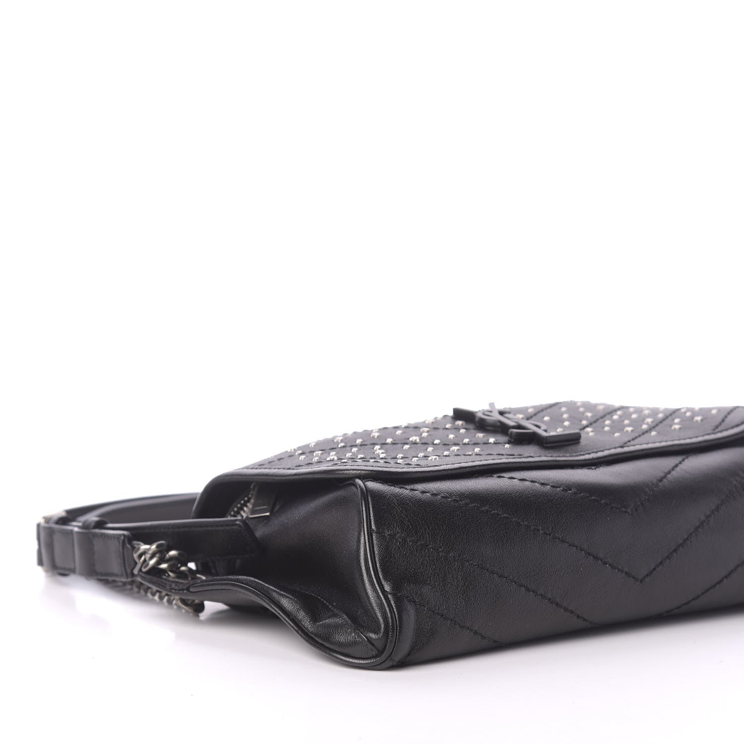 Saint Laurent Calfskin Studded Stardust Monogram Niki Shoulder Bag Black 6 of 10