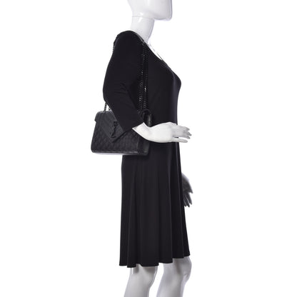 Saint Laurent Grain De Poudre Textured Mixed Matelasse Triquilt Medium Monogram Satchel Black 2 of 8