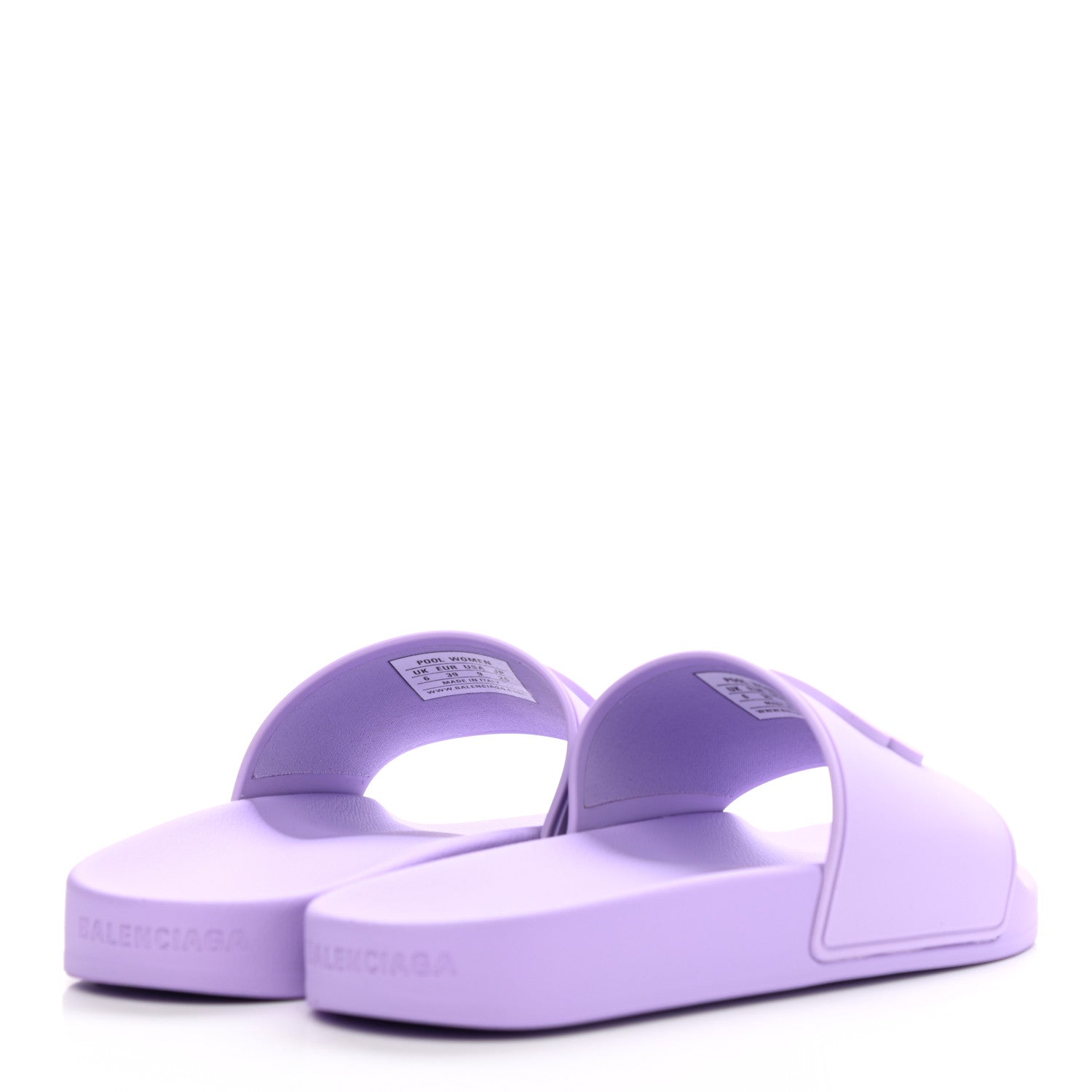 Balenciaga Rubber BB Womens Pool Slide Sandals 39 Lilac 4 of 8