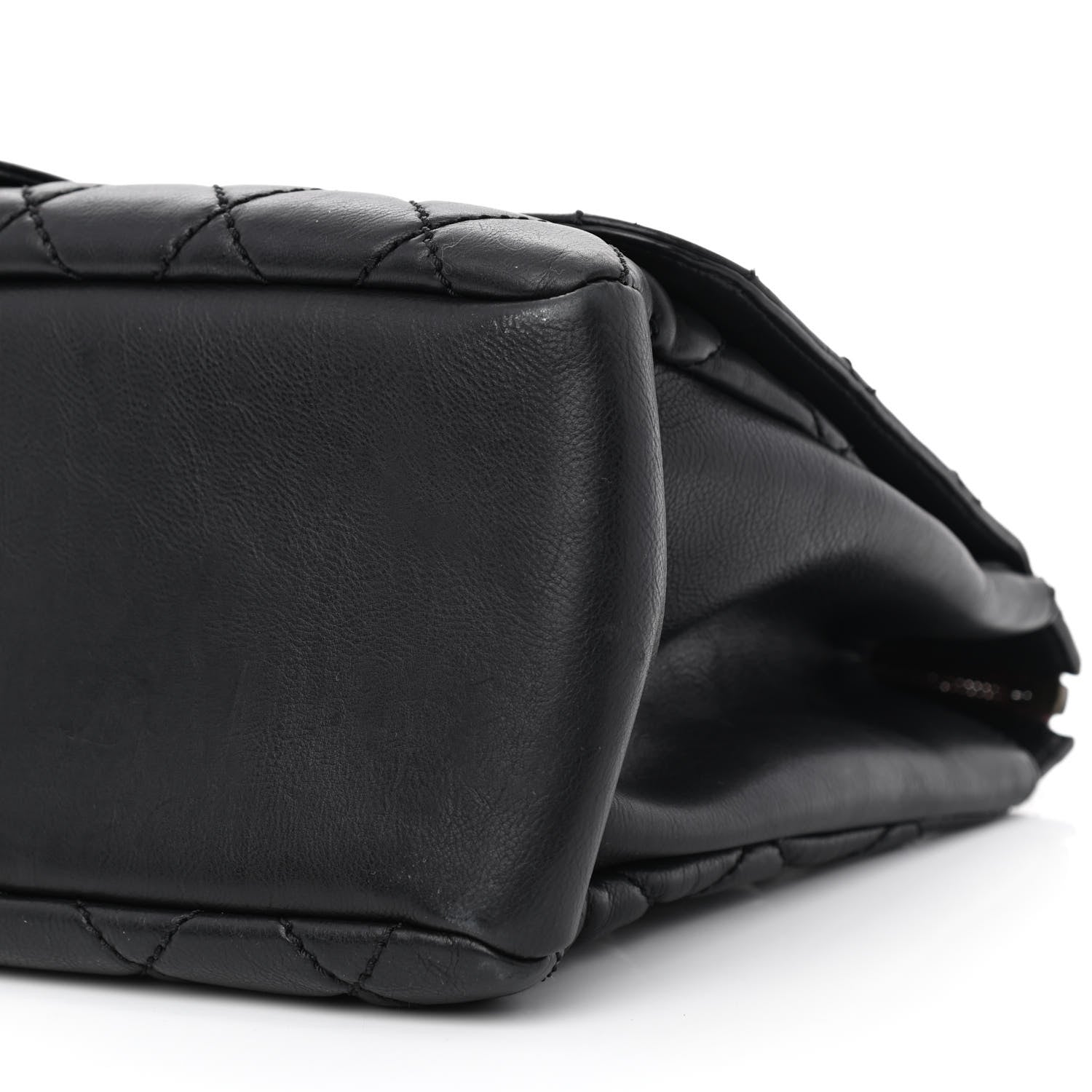 Chanel Calfskin Quilted Maxi Blizzard Zip Top Flap Black 10 of 11