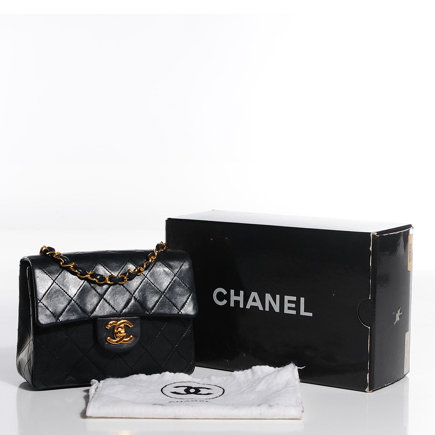 Chanel Lambskin Quilted Mini Square Flap Black 10 of 10