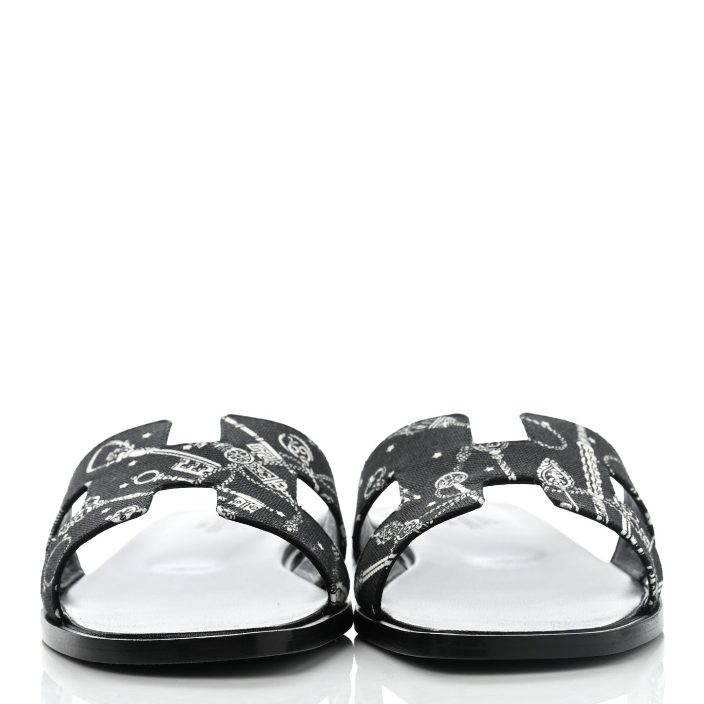 Cotton Canvas Printed Les Cles Bandana Oran Sandals 37 Black