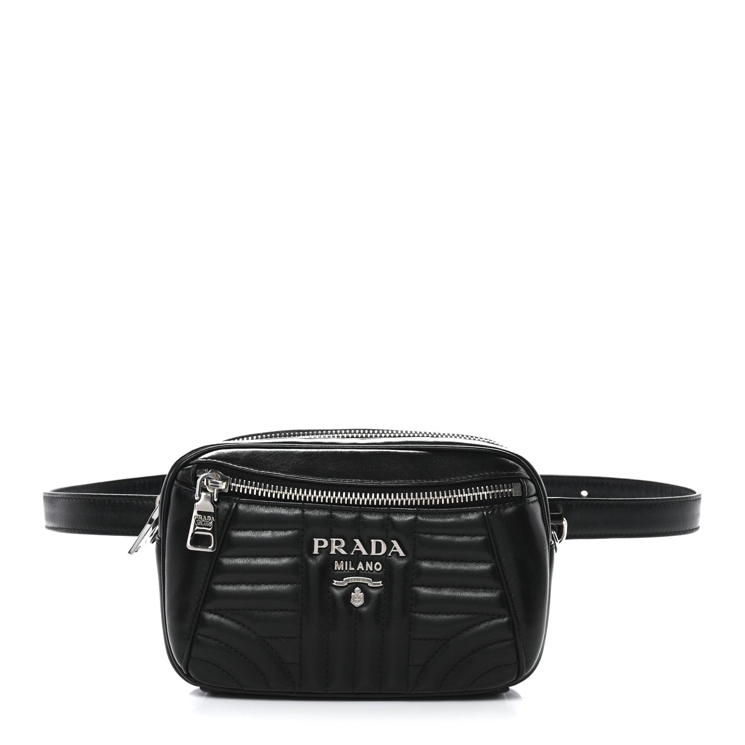 Prada Soft Calfskin Diagramme Belt Bag Black 1 of 10