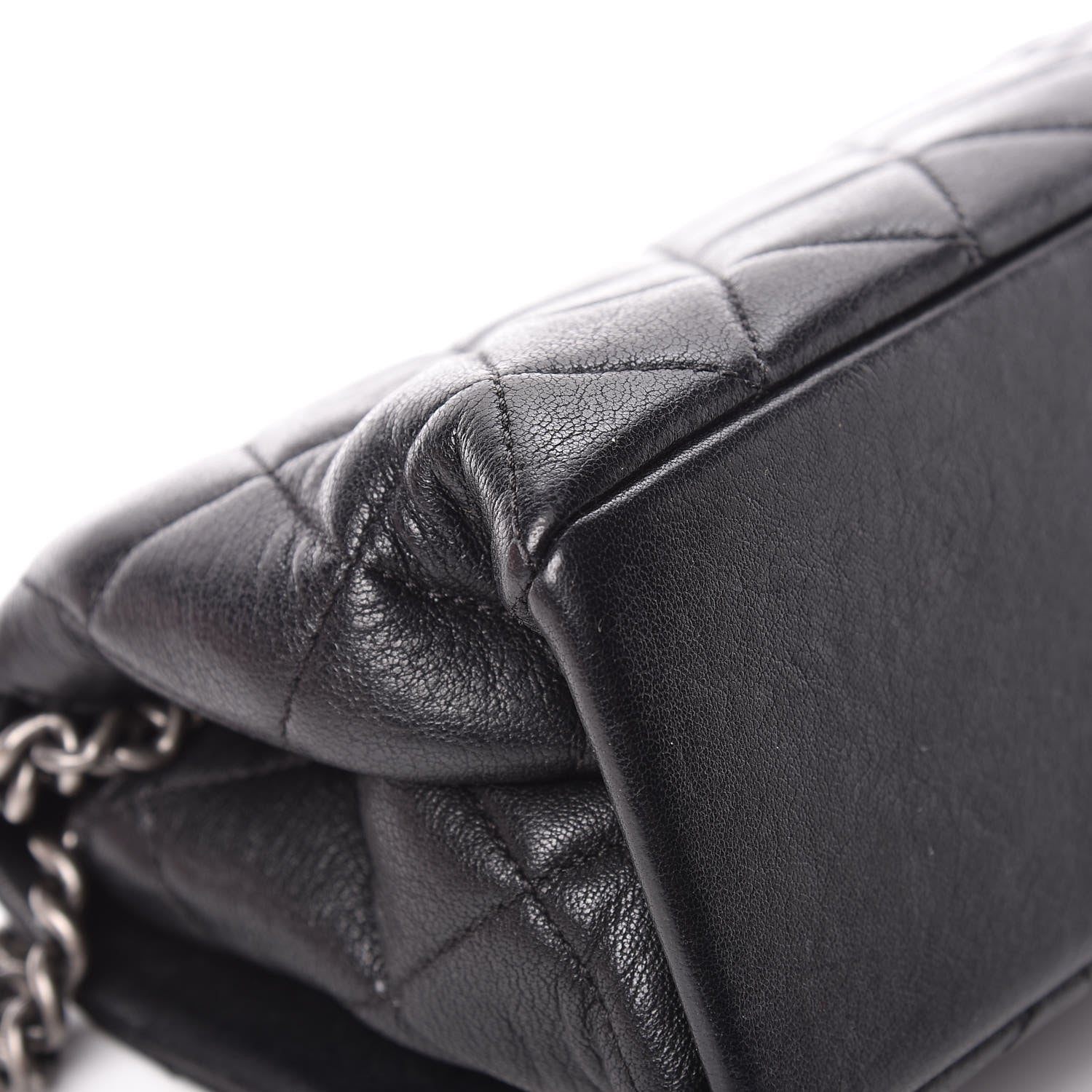 Chanel Shiny Lambskin Quilted Small Burgundy Rocks Flap Black 12 of 13