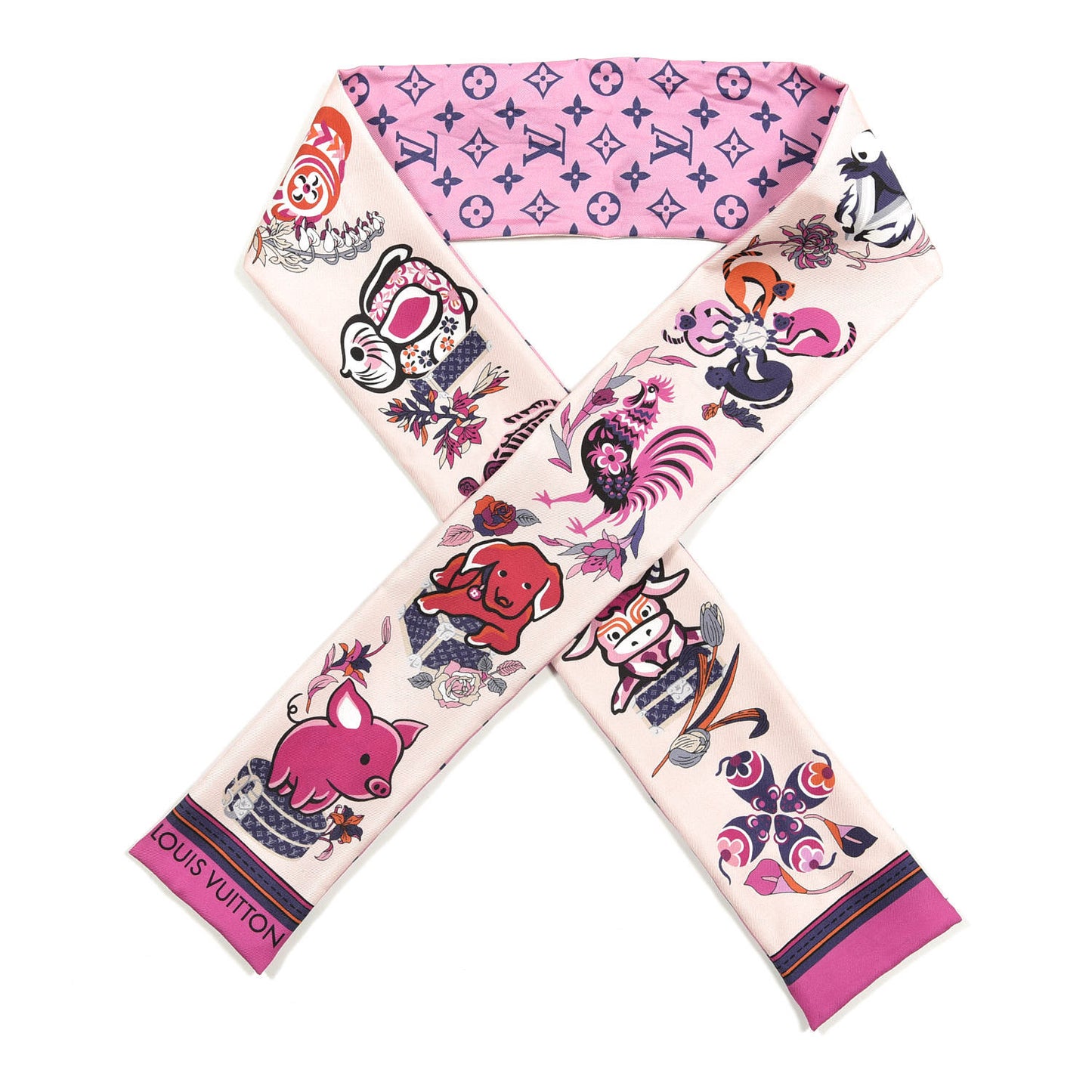 Silk Monogram Superstition Bandeau Rose