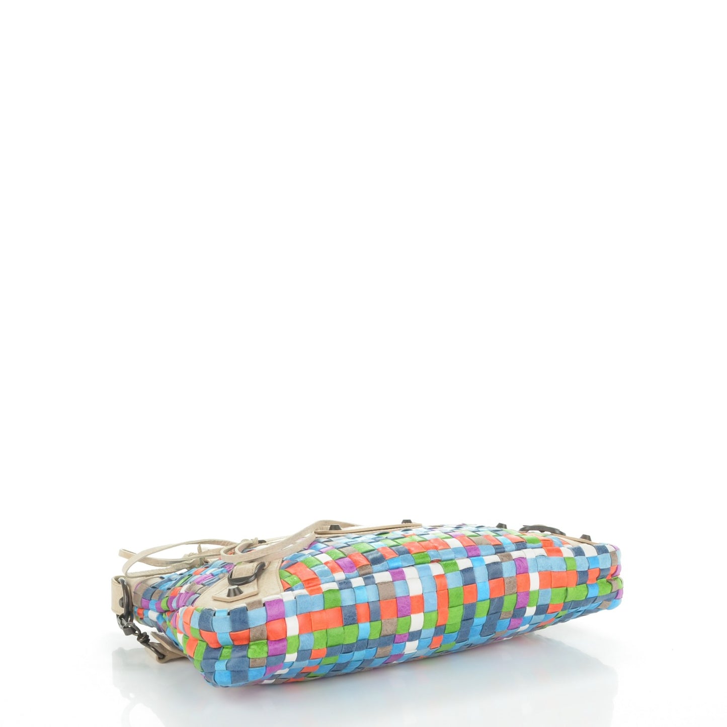 Agneau Lattice Woven Classic Hardware First Multicolor Praline