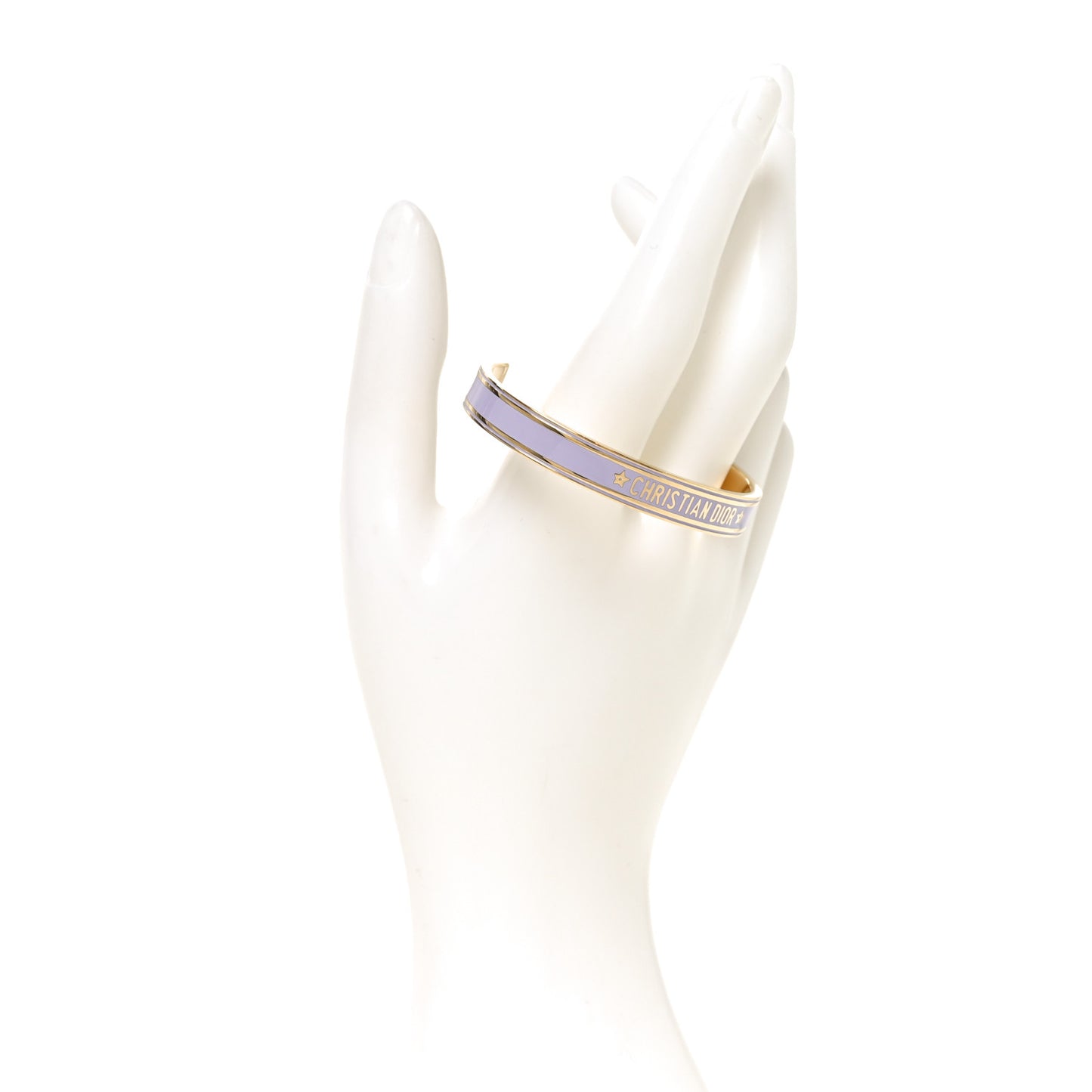 Metal Enamel Code Bangle Bracelet Lavender Gold