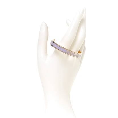 Christian Dior Metal Enamel Code Bangle Bracelet Lavender Gold 2 of 4